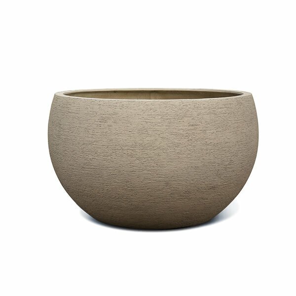 Vase rond évasé Alghero Beige GM, aspect sable