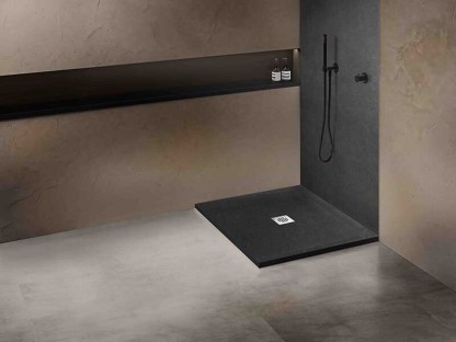 Vignette Receveur pierre naturelle rocher de mer 80 x 80 cm - grille carrée centrée