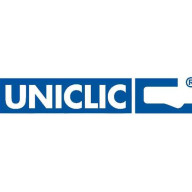 Logo uniclic de l'entreprise âme du liège écriture blanche sur fond bleu spécialiste du liège