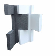 Angle pré-découpé en polystyrène TH38 (blanc) pour ITE, hauteur 1,50m - ep. 140 mm