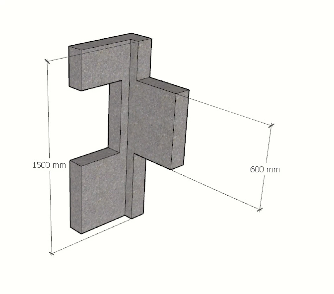 Angle pré-découpé en polystyrène TH31 (graphité) pour ITE, hauteur 1,50m - ep. 120 mm