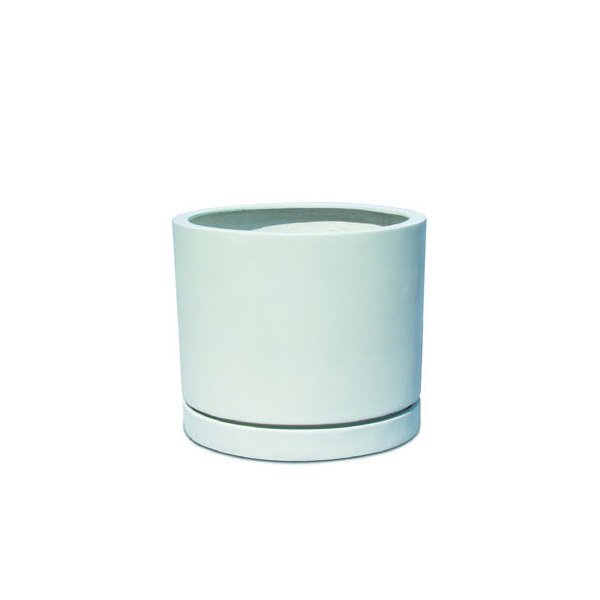 Vase rond avec soucoupe Baltimore GM couleur Blanc