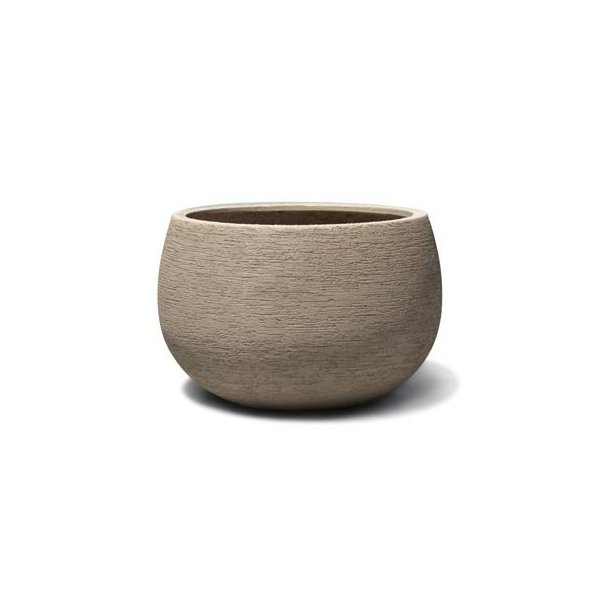 Vase rond évasé Bosa Beige MM, aspect sable