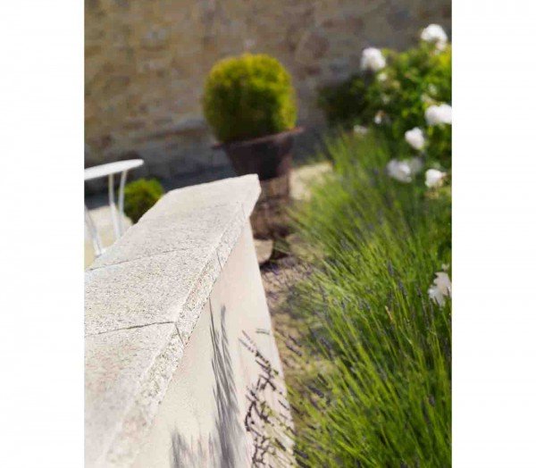 Chapeau de mur Bridoire, avec goutte d'eau, ton Pierre