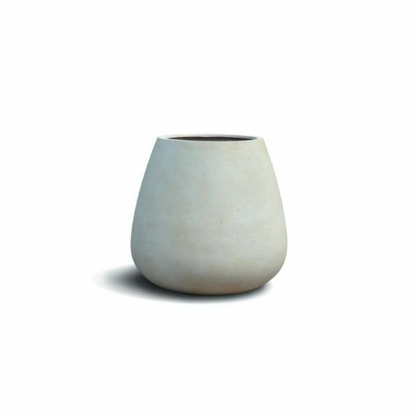 Vase rond Brisbane PM blanc, aspect Antique
