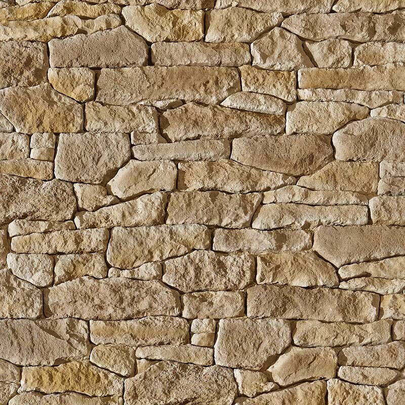 Parement pierre de Causse ton beige nuancé sur treillis