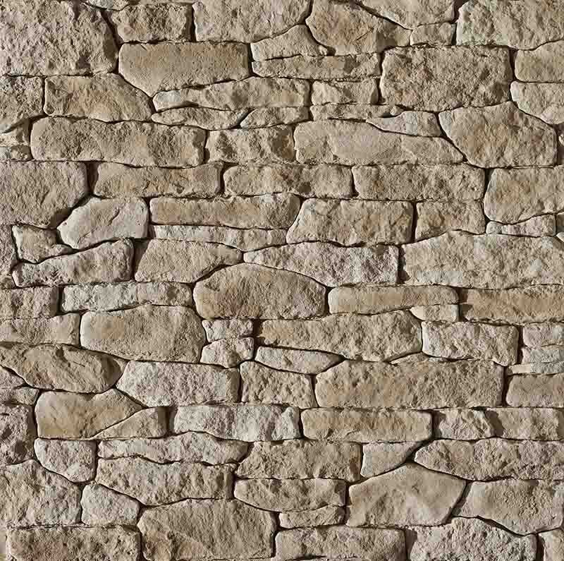 Parement pierre de Causse ton naturel nuancé sur treillis