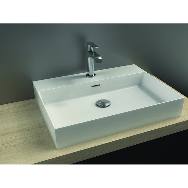 Vasque rectangulaire en solid surface, avec trop plein