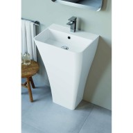 Vasque JAVA design, à poser au sol en durocoat brillant, pour mitigeur sur vasque