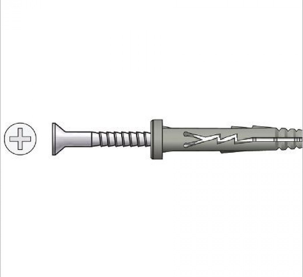 Chevilles à frapper 6 mm x 30 mm, NHSF, tête plate