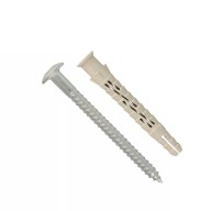 Cheville nylon + vis tête bombée acier zingué 8 mm x 120 mm