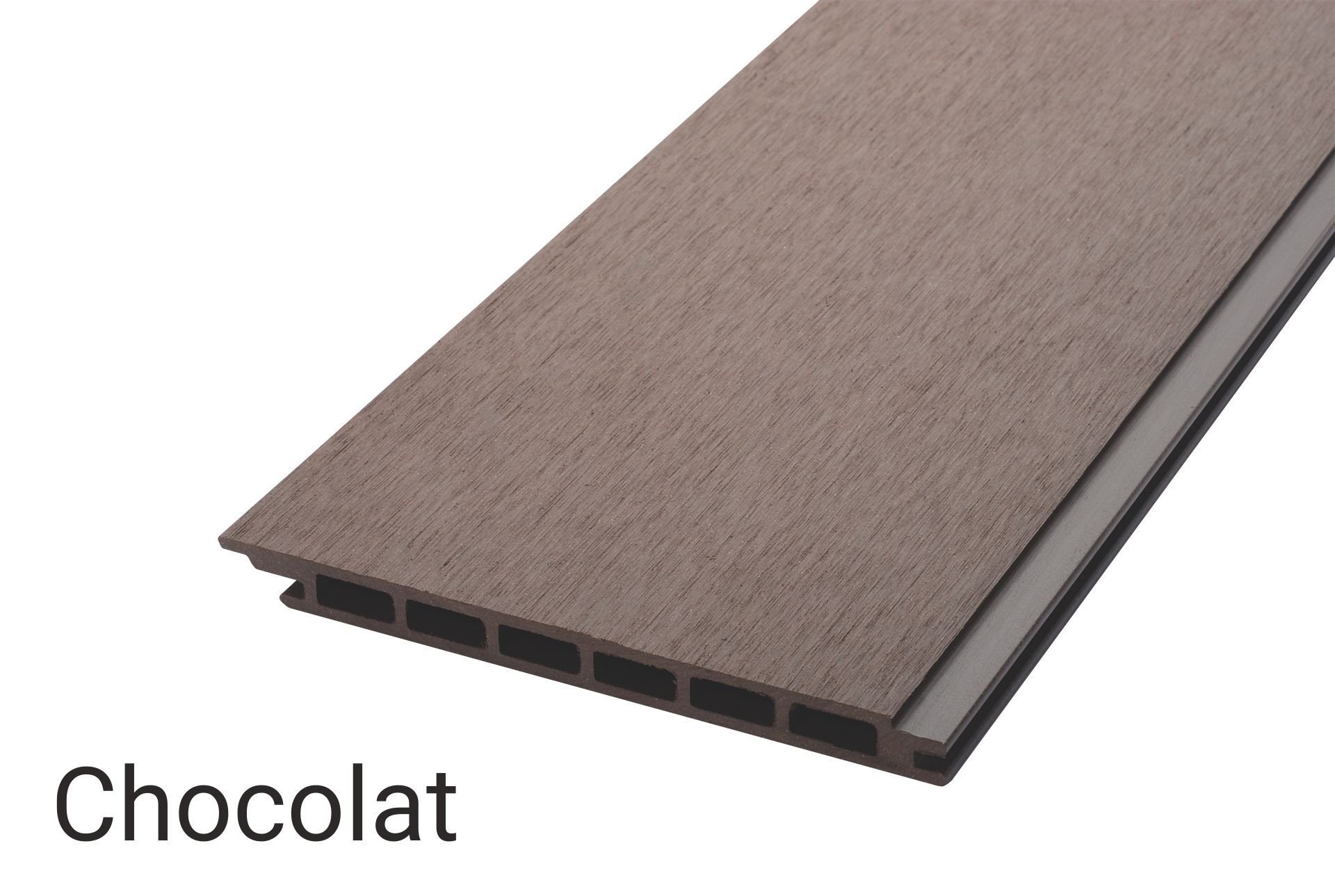 Lame de bardage composite alvéolaire 2700 x 171 x 15 mm, chocolat, larg.utile 166 mm
