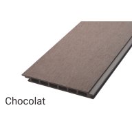 Lame de bardage composite alvéolaire 2700 x 171 x 15 mm, chocolat, larg.utile 166 mm
