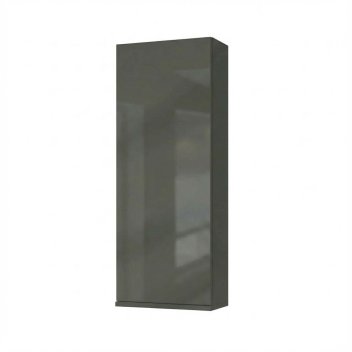 Vignette Colonne murale OXFORD, H.104 cm, P. 17 cm, 1 porte, basalte brillant, charnières à droite, poignée en bas