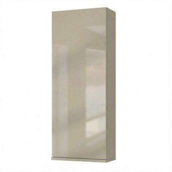 Vignette Colonne murale OXFORD, H.104 cm, P. 17 cm, 1 porte, grège brillant, charnières à droite, poignée en bas