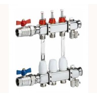 Collecteur 2 départs, inox, thermomètre inclus