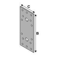 Connecteur plat d'assemblage avec trous, 90 mm x 190 mm