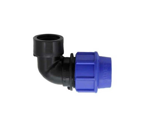 Coude plastique serrage extérieur taraudé -F- 25 mm, taraudage 1"