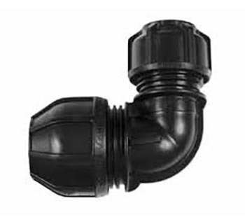 Coude d'adaptation à serrage extérieur plastique Ø 25 x 27 - 34 mm