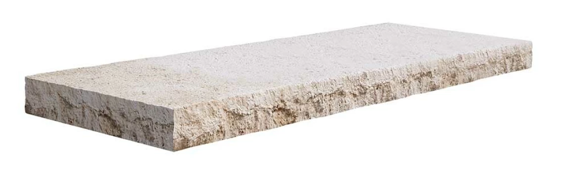 Couvertine CLASSHADE en pierre naturelle avec goutte d'eau, 30,5 cm x 100 cm x 4 cm, surface éclatée, vieillie