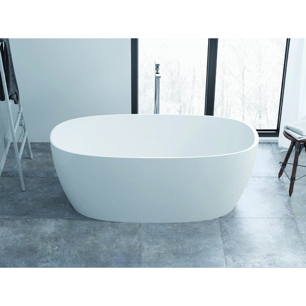 Baignoire ilôt CUBA en marbre reconstitué brillant