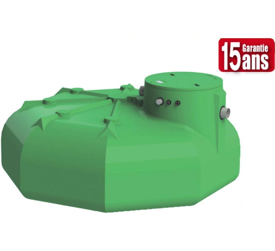 Cuve de stockage plate 5000 litres équipée