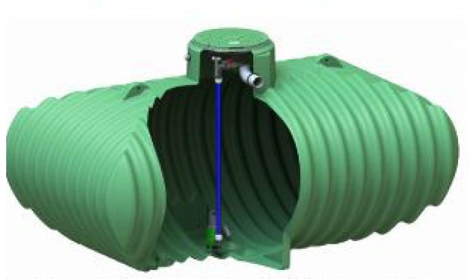 Cuve de stockage ovale ETM1000, 10 000 litres équipée