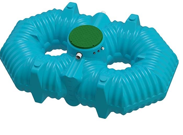 Cuve de stockage plate ETP05000, 5000 litres équipée