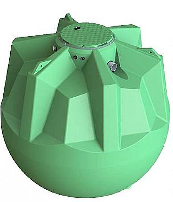 Cuve de stockage sphérique ETY 06000, 6000 litres équipée