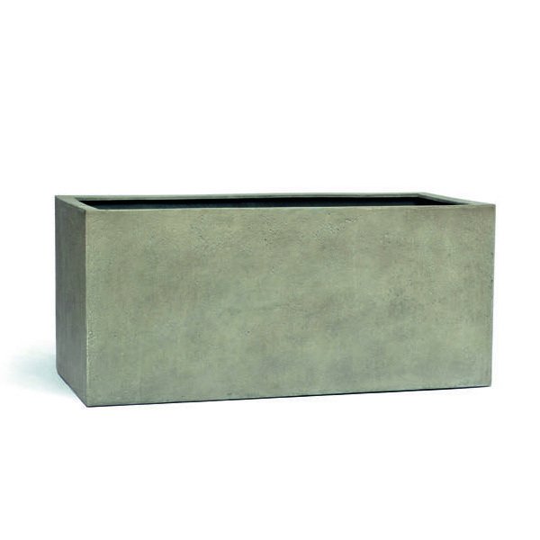 Vase rectangulaire bas étroit Daytona 150 cm aspect béton