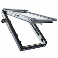 Fenêtre à projection panoramique triple vitrage PREMIUM, PVC - avec bloc isolant prémonté - 54 cm x 98 cm
