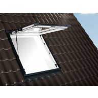 Sortie de toit à projection triple vitrage PREMIUM, finition bois verni - avec bloc isolant prémonté - 74 cm x 140 cm