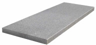 Marche en granit gris OXFORD GREY, bord droit chanfreiné, aspect flammé brossé, 35 cm x 100 cm x 3 cm - PALETTE COMPLETE