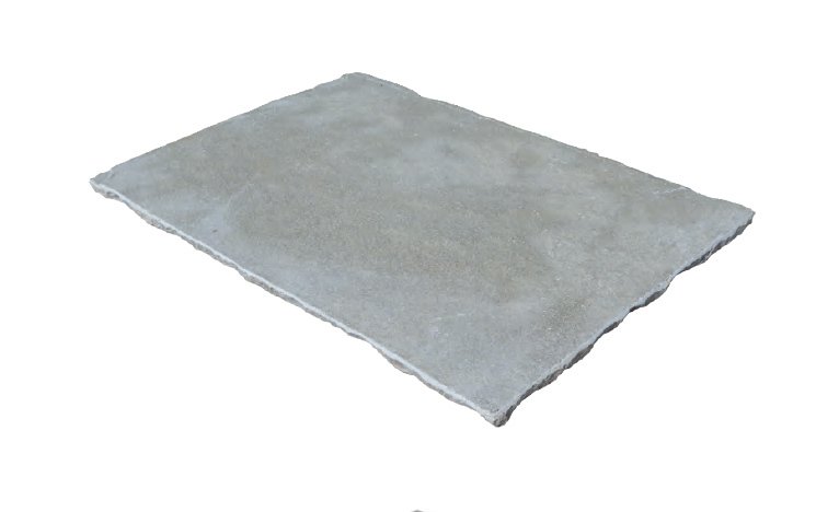 Dalle de sol PONDICHERY en pierre naturelle calcaire d'Inde, bords adoucis, surface vieillie, 60 cm x 90 cm - PALETTE COMPLETE