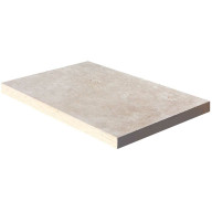 Travertin, dalle de sol en pierre naturelle CLASSHADE, bords adoucis, surface vieillie, 40,6 cm x 61 cm x 3 cm