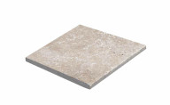 Travertin, dalle de sol ou murale en pierre naturelle CLASSHADE, bords adoucis, surface vieillie, 20 cm x 20 cm x 1 cm