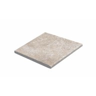 Travertin, dalle de sol ou murale en pierre naturelle CLASSHADE, bords adoucis, surface vieillie, 20 cm x 20 cm x 1 cm - PALETTE COMPLETE