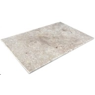 Travertin, dalle de sol ou murale en pierre naturelle RUSTIC, bords adoucis, surface vieillie, 40,6 cm x 61 cm x 1,2 cm