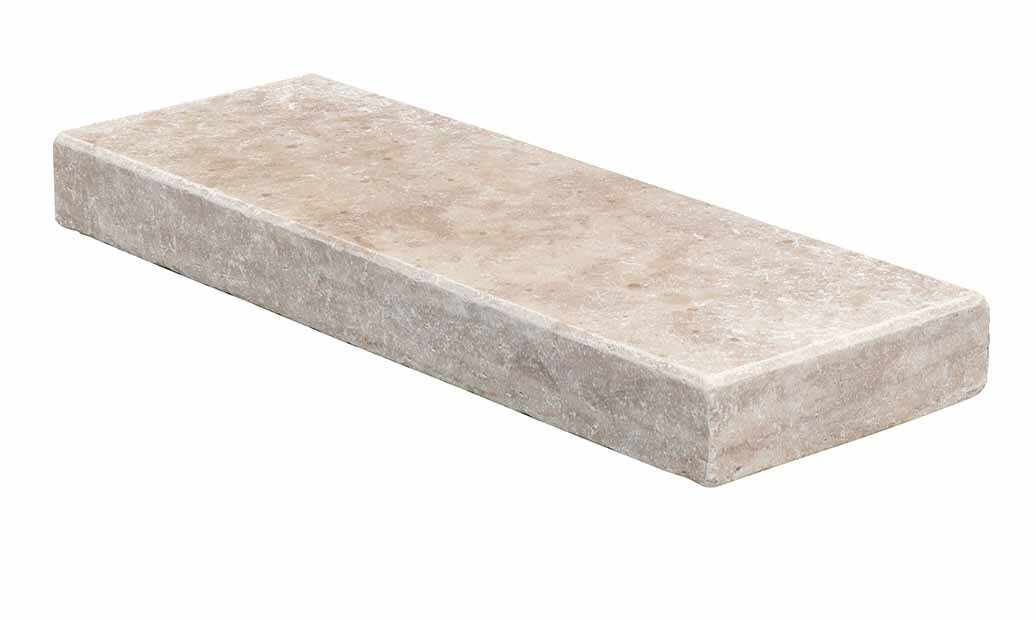 Marche ou bordure CLASSHADE, bords droits, surface vieillie, 35 cm x 100 cm x 10 cm - PALETTE COMPLETE