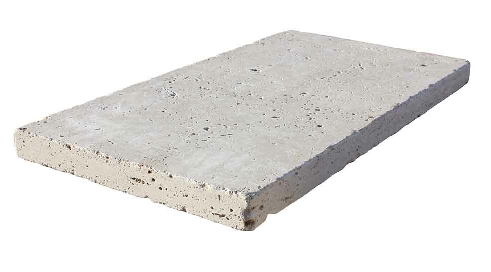 Margelle de piscine ou couvertine CLASSHADE, bords droits, surface vieillie, 33 cm x 61 cm x 3 cm