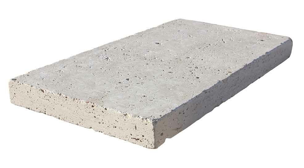 Margelle de piscine ou couvertine CLASSHADE, bords droits, surface vieillie, 33 cm x 61 cm x 5 cm