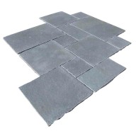 dalle de sol ou murale NEW DELHI en pierre naturelle calcaire d'Inde, bords adoucis, surface vieillie, opus 4 formats, épaisseur 1,9-2,1 cm - PALETTE COMPLETE