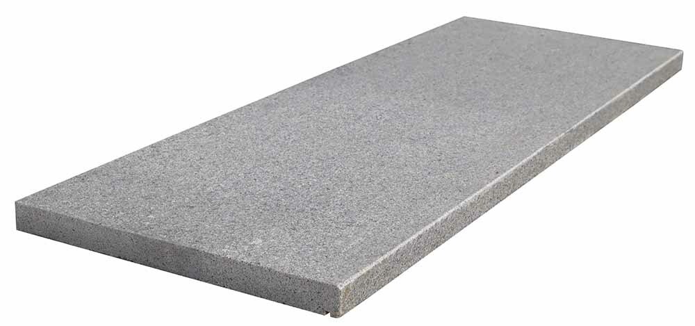 Dalles en granit gris OXFORD GREY, bords sciés, aspect flammé brossé, 40 cm x 60 cm x 2 cm - PALETTE COMPLETE