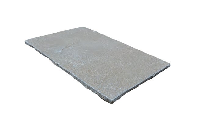 Dalle de sol ou murale PONDICHERY en pierre naturelle calcaire d'Inde, bords adoucis, surface vieillie, 40 cm x 60 cm - PALETTE COMPLETE