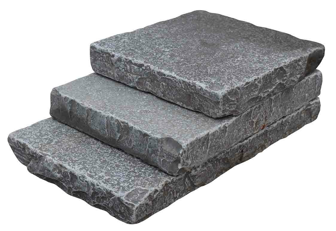 Pavé NEW DELHI en pierre naturelle calcaire d'Inde, bords adoucis, surface vieillie, 15 cm x longueur sur mesure x 2,2 cm - PALETTE COMPLETE