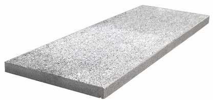 Vignette Marche en granit gris OXFORD PEARL, bord droit chanfreiné, aspect flammé brossé, 35 cm x 100 cm x 3 cm