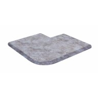 Angle sortant pour margelle de piscine TITANIUM GREY, 45,7 cm x 45,7 cm x 5 cm, bord demi-rond - PALETTE COMPLETE