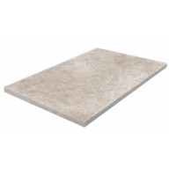 Travertin, dalle de sol ou murale en pierre naturelle CLASSHADE, bords adoucis, surface vieillie, 61 cm x 91,5 cm x 1,2 cm - PALETTE COMPLETE