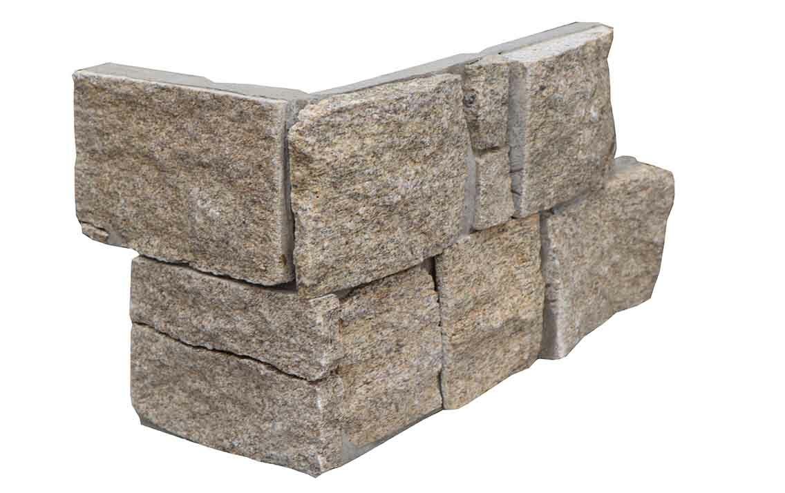 Angle pierre naturelle AUTHENTIK Luz, base béton avec agrafe - PALETTE COMPLETE