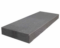 Marche en granit gris OXFORD GREY, bord droit chanfreiné, aspect flammé, 35 cm x 100 cm x 15 cm